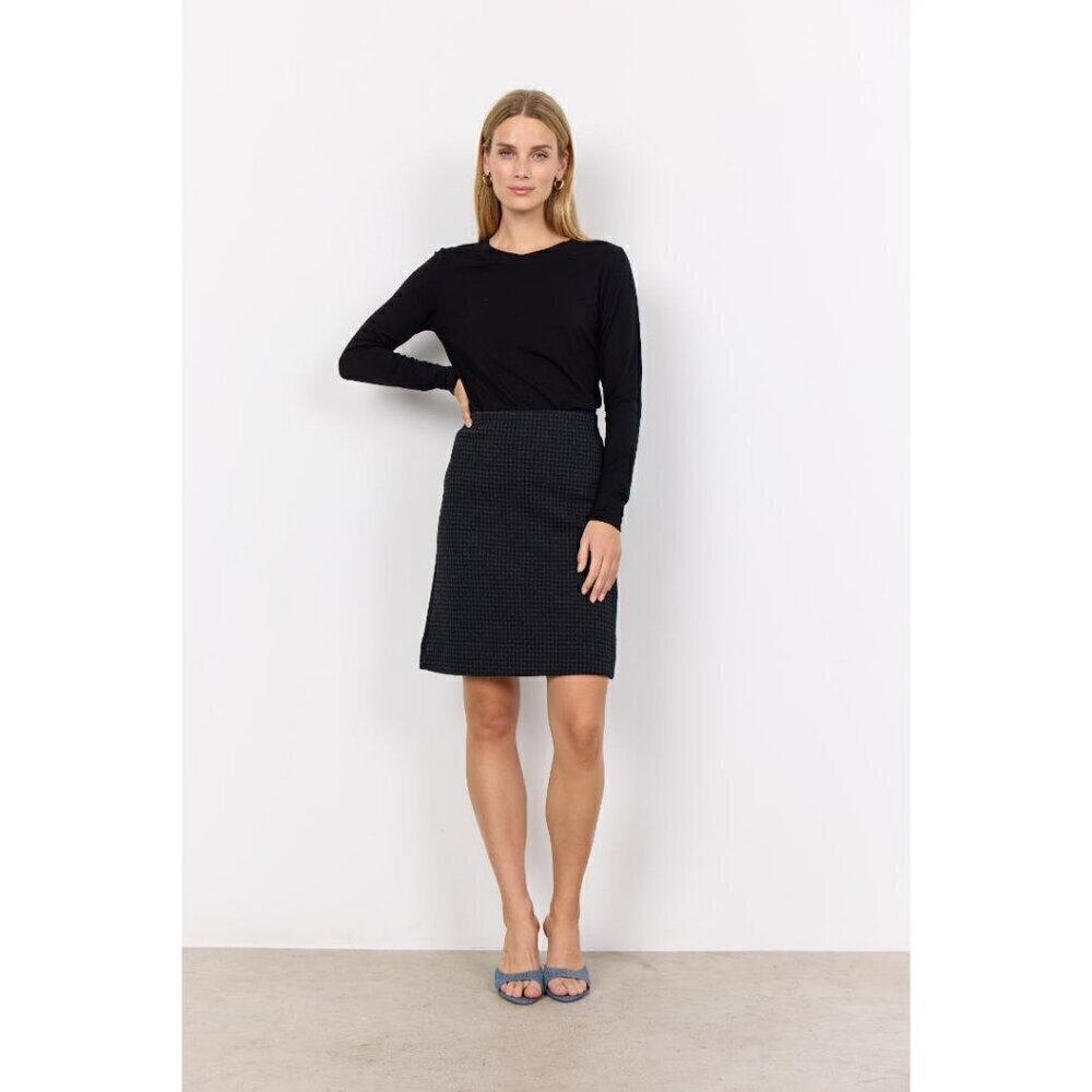 NWT SOYA CONCEPT Isobel Black & Charcoal Houndstooth Print Skirt